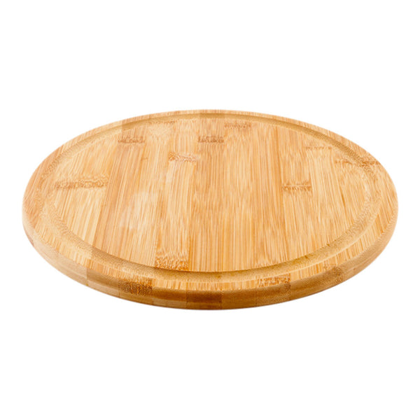 Restaurantware Bambuddha Round Natural Bamboo Serving Board - 12" X 12" X 1" - 1 Count Box