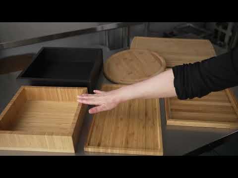 Restaurantware Bambuddha Round Natural Bamboo Serving Board - 12" X 12" X 1" - 1 Count Box