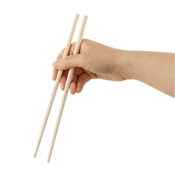Restaurantware Bambuddha Round Square Natural Bamboo Modern Chopsticks - With Paper Band - 9 1/2" - 1000 Count Box