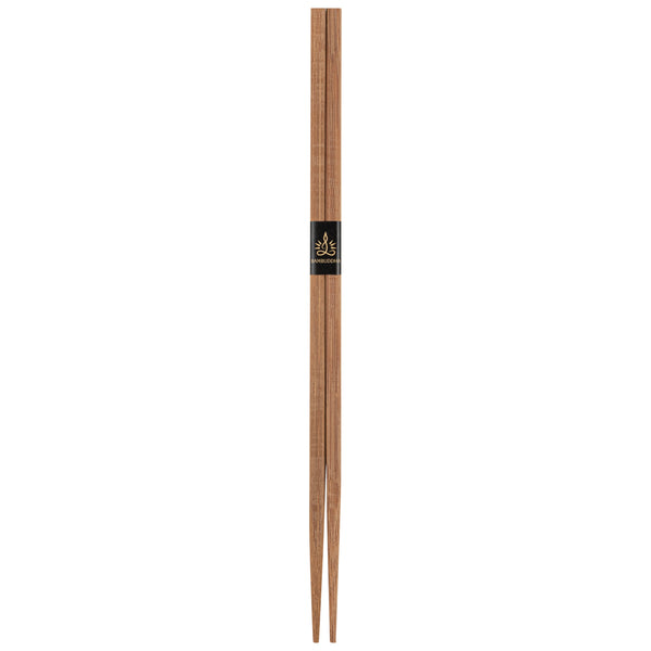 Restaurantware Bambuddha Square Brown Bamboo Modern Chopsticks - With Paper Band - 9 1/2" - 1000 Count Box