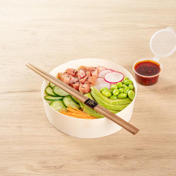 Restaurantware Bambuddha Square Brown Bamboo Modern Chopsticks - With Paper Band - 9 1/2" - 1000 Count Box