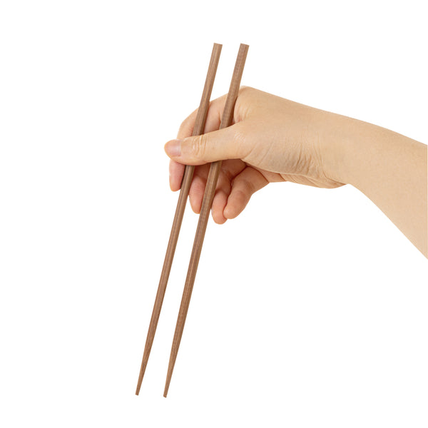 Restaurantware Bambuddha Square Brown Bamboo Modern Chopsticks - With Paper Band - 9 1/2" - 1000 Count Box