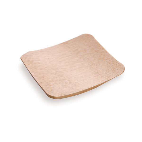 Restaurantware Bambuddha Square Natural Bamboo Dish - 2 1/4" X 2 1/4" X 1/2" - 100 Count Box