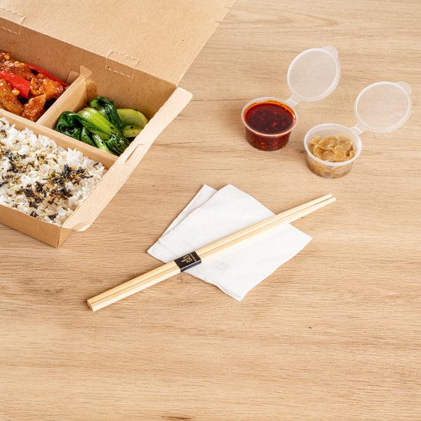 Restaurantware Bambuddha Square Natural Bamboo Modern Chopsticks - With Paper Band - 9 1/2" - 1000 Count Box