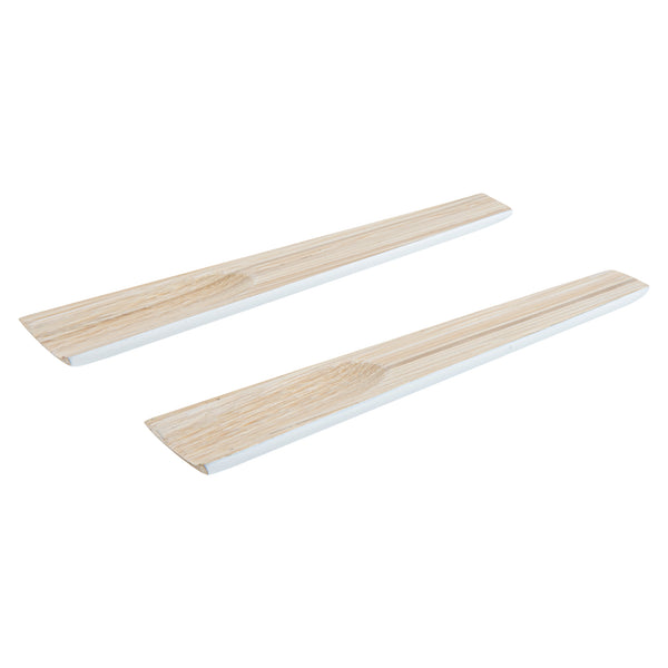 Restaurantware Bambuddha White Spun Bamboo 2-Piece Salad Server Set - 9 3/4" - 10 Count Box