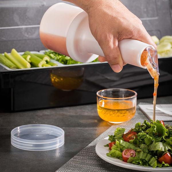 Restaurantware Bar Lux 0.5 Qt Plastic Quick Pour Storage Container Bottle - With Clear Spout And Lid - 3 1/2" X 3 1/2" X 10 1/4" - 1 Count Box