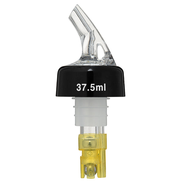 Restaurantware Bar Lux 1.5 Oz Yellow Plastic Measured Liquor Pourer - With Collar Clear Spout - 50 Count Box