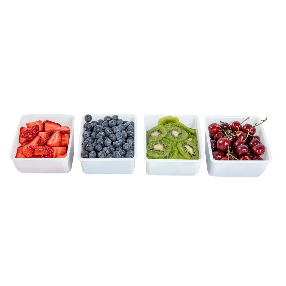 restaurantware Bar Lux 1.5 Pint White Plastic Insert - Fits 4-Compartment Condiment Caddy - 4 count box
