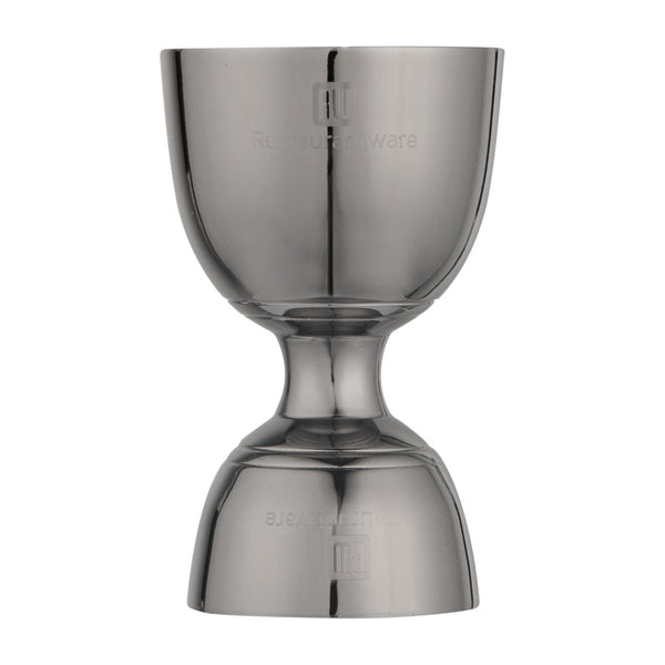 Restaurantware Bar Lux 1 Oz / 2 Oz Black-Plated Stainless Steel Jigger - Negroni - 1 Count Box