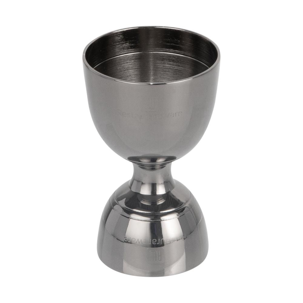 restaurantware Bar Lux 1 oz / 2 oz Black-Plated Stainless Steel Jigger - Negroni - 1 count box