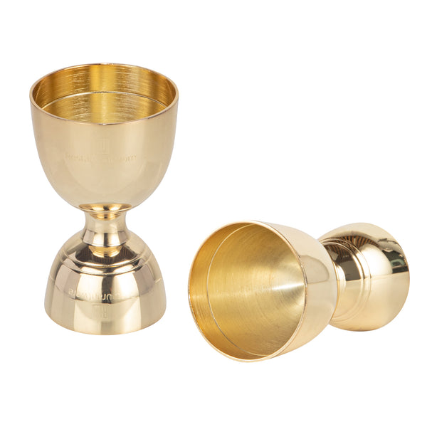 Restaurantware Bar Lux 1 Oz / 2 Oz Gold-Plated Stainless Steel Jigger - Negroni - 1 Count Box