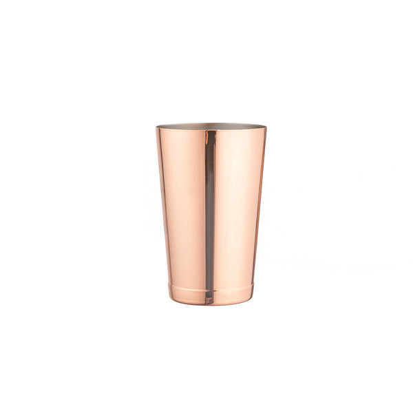 Restaurantware Bar Lux 16 Oz Copper-Plated Stainless Steel Cocktail Shaker Tin - Weighted - 3 1/4" X 3 1/4" X 4" - 1 Count Box