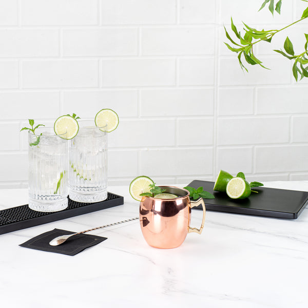 Restaurantware Bar Lux 16 Oz Copper-Plated Stainless Steel Moscow Mule Mug - 3 1/2" X 3 1/2" X 3 3/4" - 1 Count Box