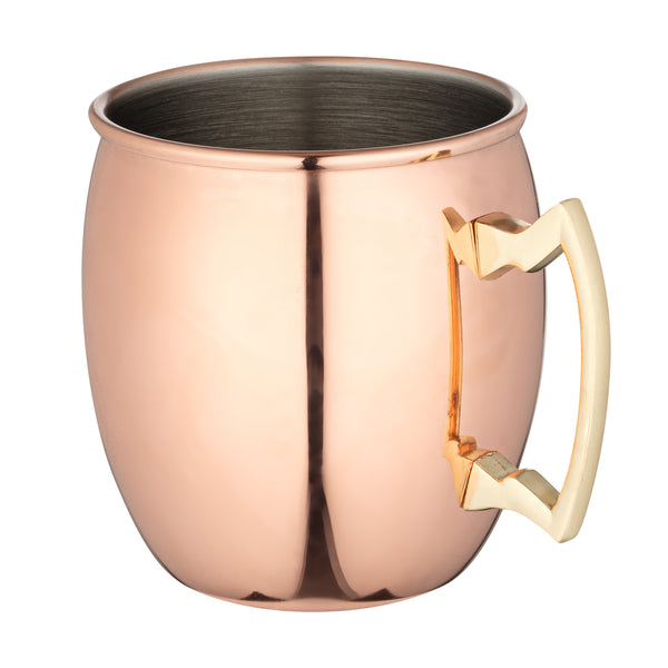 Restaurantware Bar Lux 16 Oz Copper-Plated Stainless Steel Moscow Mule Mug - 3 1/2" X 3 1/2" X 3 3/4" - 1 Count Box