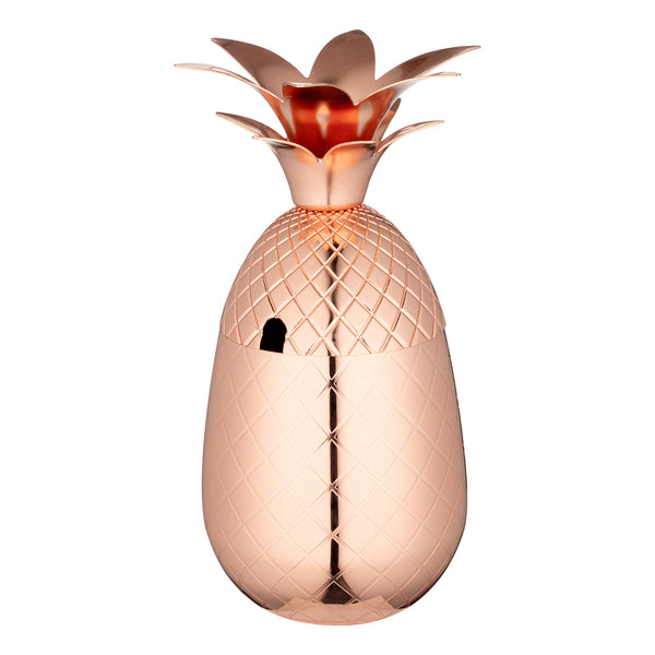 Restaurantware Bar Lux 16 Oz Copper-Plated Stainless Steel Pineapple Tumbler - 3 1/2" X 3 1/2" X 7 1/2" - 1 Count Box