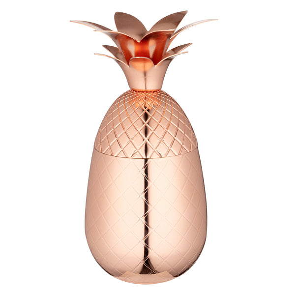 Restaurantware Bar Lux 16 Oz Copper-Plated Stainless Steel Pineapple Tumbler - 3 1/2" X 3 1/2" X 7 1/2" - 1 Count Box