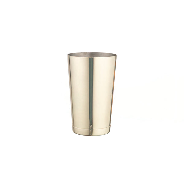 Restaurantware Bar Lux 16 Oz Gold-Plated Stainless Steel Cocktail Shaker Tin - Weighted - 3 1/4" X 3 1/4" X 4" - 1 Count Box