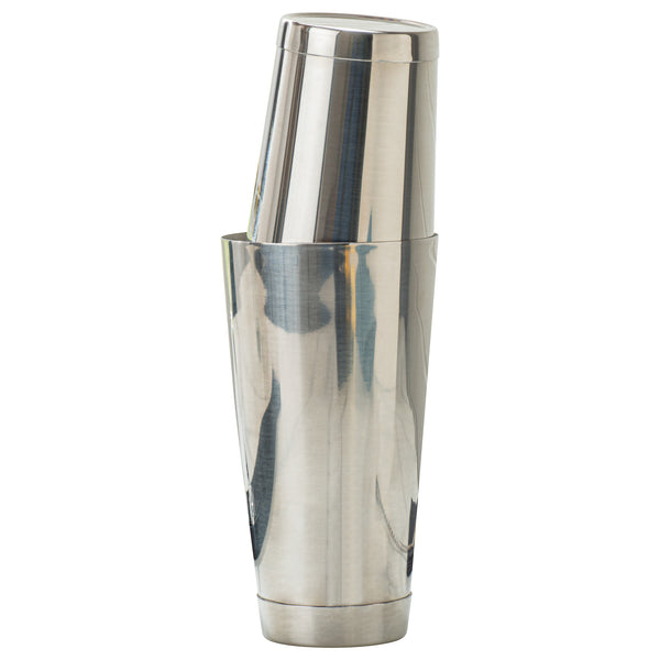 Restaurantware Bar Lux 16 Oz Stainless Steel Cocktail Shaker Tin - Weighted Mirrored Finish - 3 1/4" X 3 1/4" X 4" - 1 Count Box