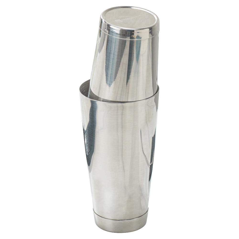 restaurantware Bar Lux 16 oz Stainless Steel Cocktail Shaker Tin - Weighted Mirrored Finish - 3 1/4" x 3 1/4" x 4" - 1 count box