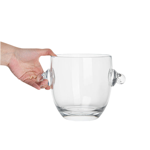 Restaurantware Bar Lux 2.1 Qt Clear Plastic Ice / Champagne Bucket - 8 3/4" X 6 1/2" X 6 1/4" - 12 Count Box