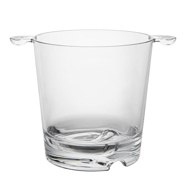 Restaurantware Bar Lux 2.4 Qt Clear Plastic Ice / Champagne Bucket - 9" X 6 1/2" X 6 3/4" - 12 Count Box