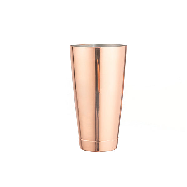Restaurantware Bar Lux 24 Oz Copper-Plated Stainless Steel Cocktail Shaker Tin - Weighted - 3 1/2" X 3 1/2" X 6 1/2" - 1 Count Box