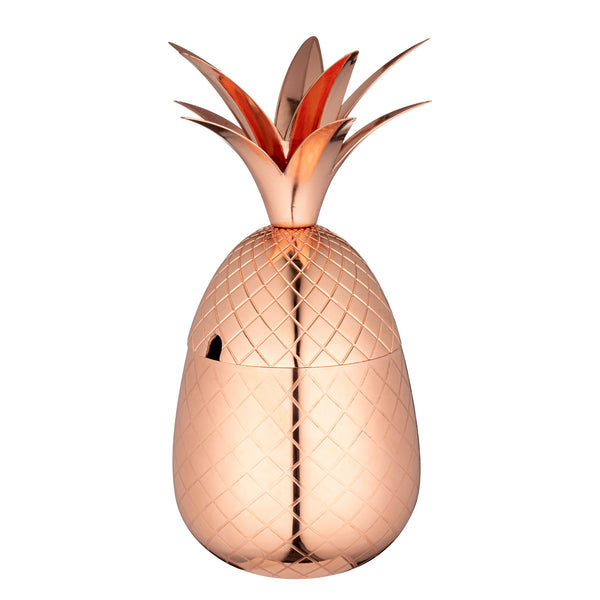 Restaurantware Bar Lux 24 Oz Copper-Plated Stainless Steel Pineapple Tumbler - 4 1/4" X 4 1/4" X 9 1/4" - 1 Count Box