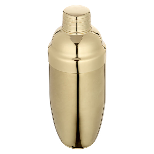 Restaurantware Bar Lux 24 Oz Gold-Plated Stainless Steel Cobbler Shaker - 1 Count Box