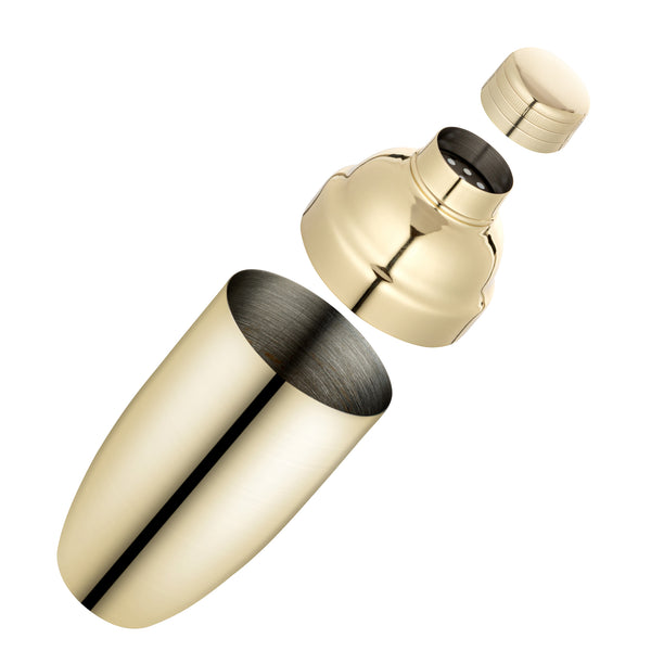 Restaurantware Bar Lux 24 Oz Gold-Plated Stainless Steel Cobbler Shaker - 1 Count Box