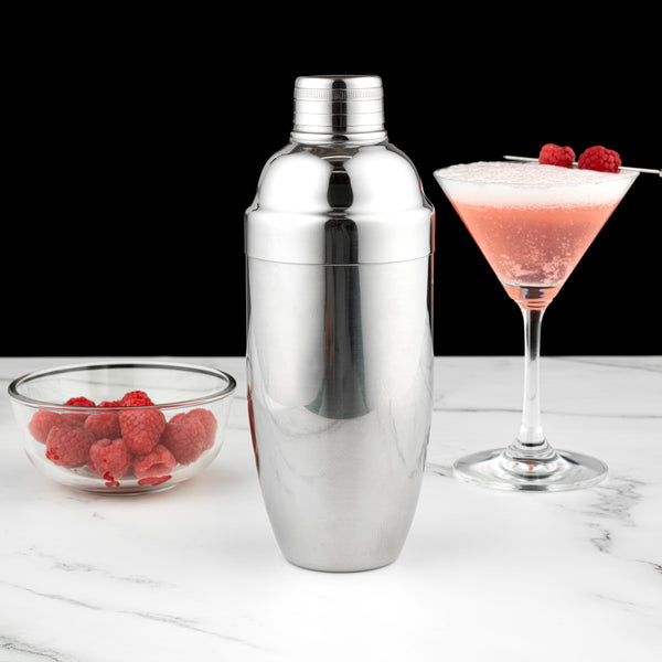 Restaurantware Bar Lux 24 Oz Stainless Steel Cobbler Shaker - Mirrored Finish - 1 Count Box