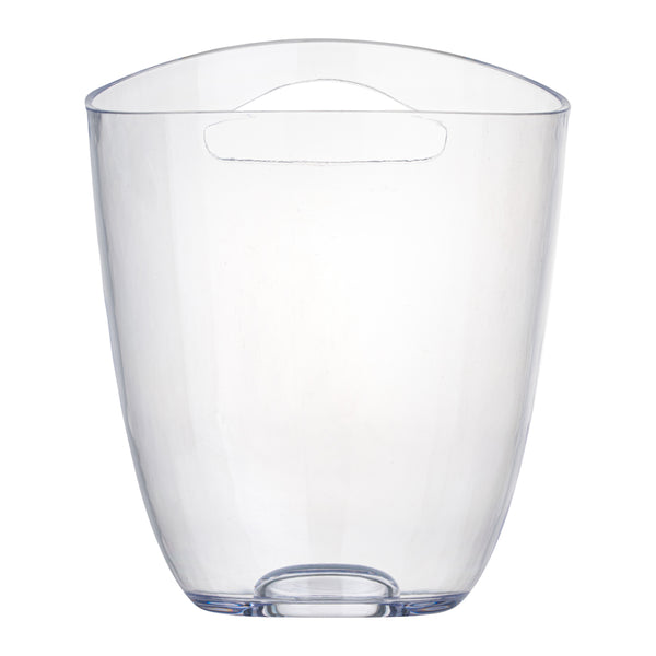 Restaurantware Bar Lux 3.2 Qt Round Clear Plastic Champagne / Wine Bucket - 9 1/4" X 7 1/2" X 7 3/4" - 10 Count Box