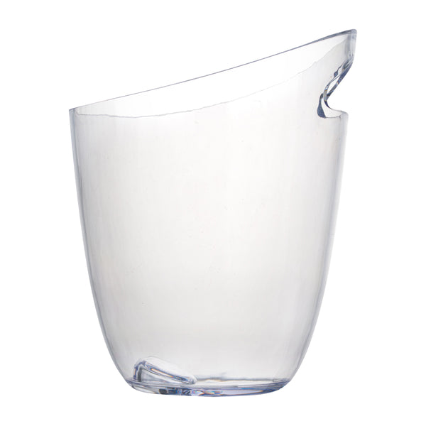 Restaurantware Bar Lux 3.2 Qt Round Clear Plastic Champagne / Wine Bucket - 9 1/4" X 7 1/2" X 7 3/4" - 10 Count Box