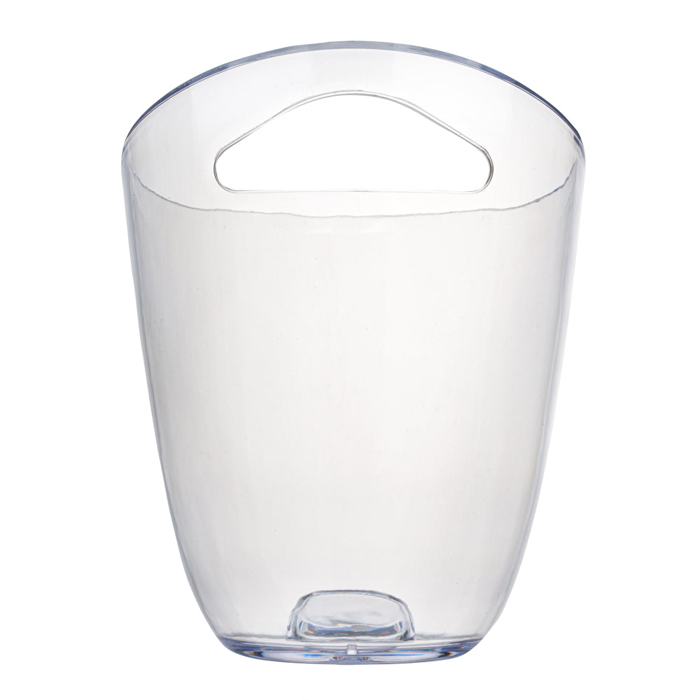 restaurantware Bar Lux 3.2 qt Round Clear Plastic Champagne / Wine Bucket - 9 1/4" x 7 1/2" x 7 3/4" - 10 count box