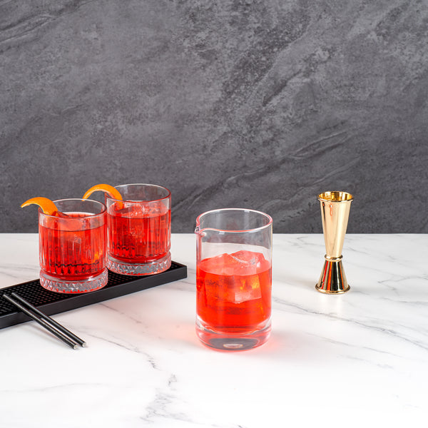 Restaurantware Bar Lux 30 Oz Cocktail Mixing Glass - Hand-Blown Crystal - 4 1/2" X 4" X 6 1/2" - 1 Count Box