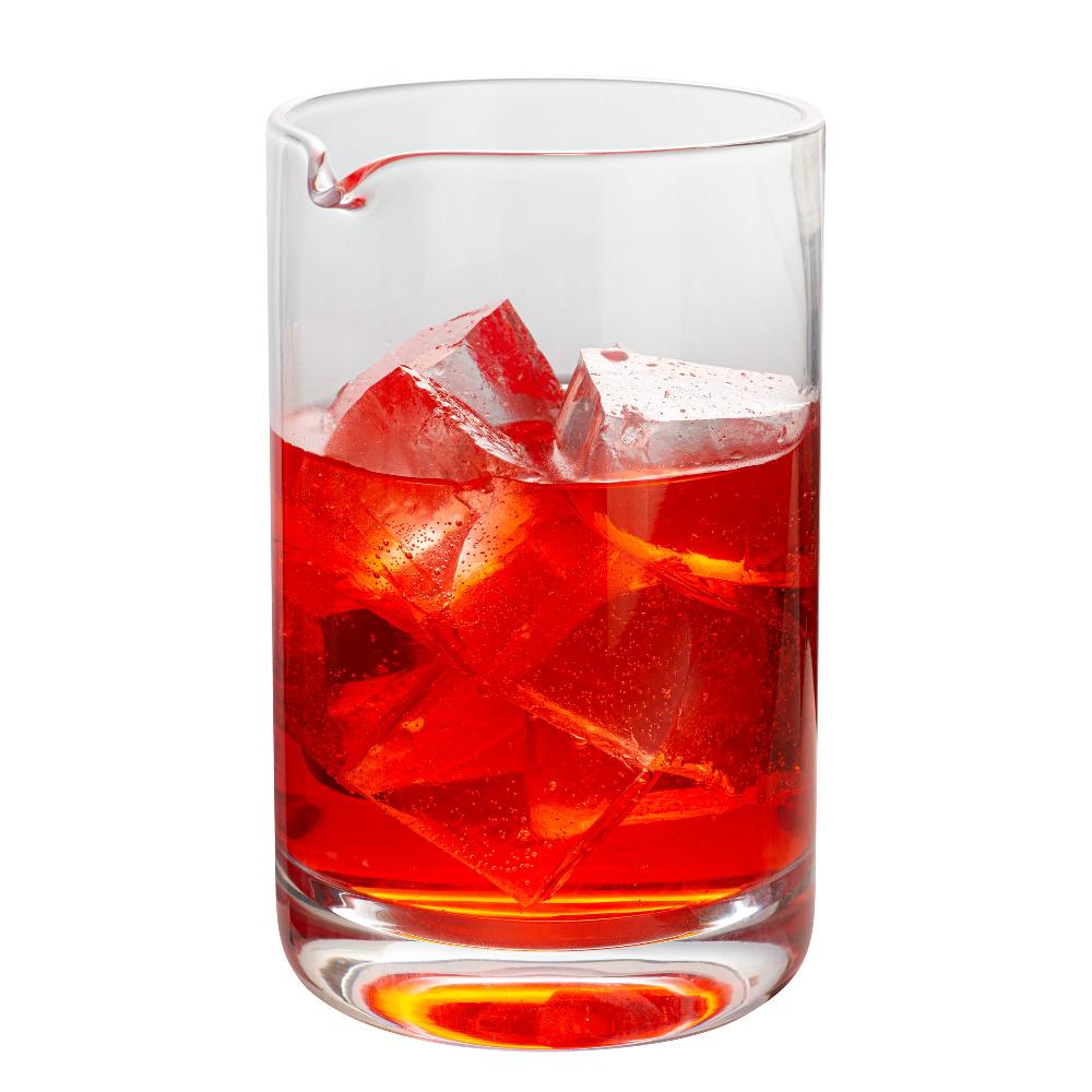 restaurantware Bar Lux 30 oz Cocktail Mixing Glass - Hand-Blown Crystal - 4 1/2" x 4" x 6 1/2" - 1 count box