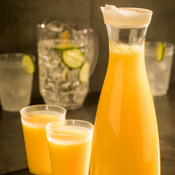 Restaurantware Bar Lux 34 Oz Clear Plastic Carafe - With Lid - 1 Count Box