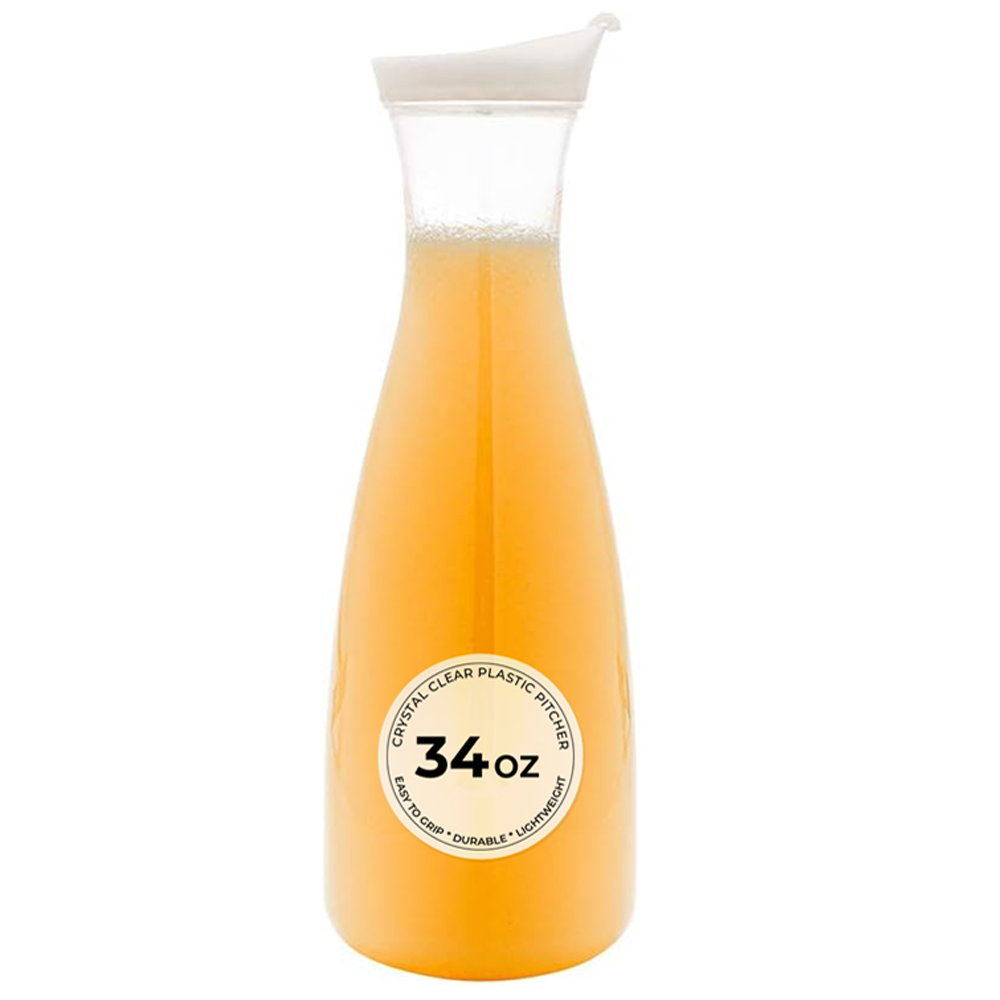 restaurantware Bar Lux 34 oz Clear Plastic Carafe - with Lid - 1 count box