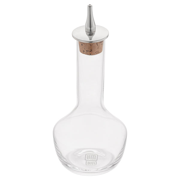 Restaurantware Bar Lux 4 Oz Glass Modern Style Bitters Bottle - Silver Dasher - 5 3/4" X 2 3/4" X 2 3/4" - 1 Count Box