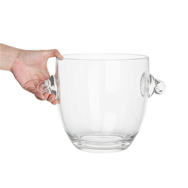 Restaurantware Bar Lux 5.3 Qt Clear Plastic Ice / Champagne Bucket - 11 3/4" X 8 1/4" X 8 1/4" - 4 Count Box