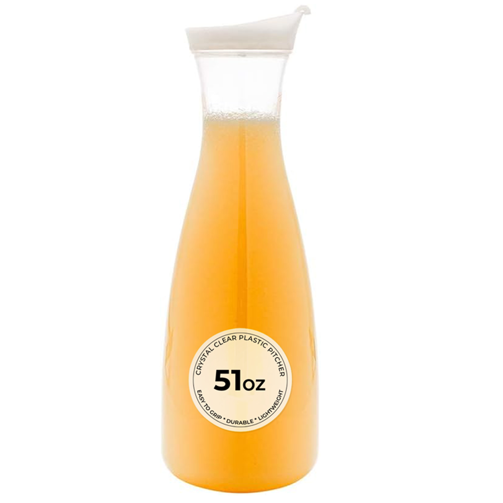 restaurantware Bar Lux 51 oz Clear Plastic Carafe - with Lid - 1 count box