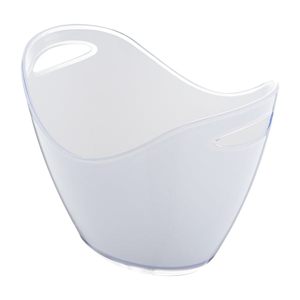 Restaurantware Bar Lux 7.4 Qt Oval Frosted Champagne / Wine Bucket - 13 3/4" X 9 3/4" X 10 1/2" - 10 Count Box
