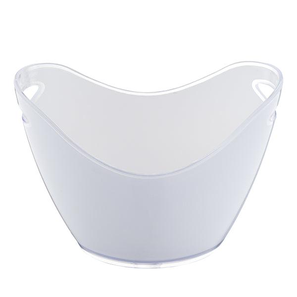 Restaurantware Bar Lux 7.4 Qt Oval Frosted Champagne / Wine Bucket - 13 3/4" X 9 3/4" X 10 1/2" - 10 Count Box