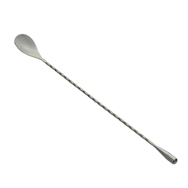 Restaurantware Bar Lux Black-Plated Stainless Steel Belicoso Barspoon - 12" - 1 Count Box