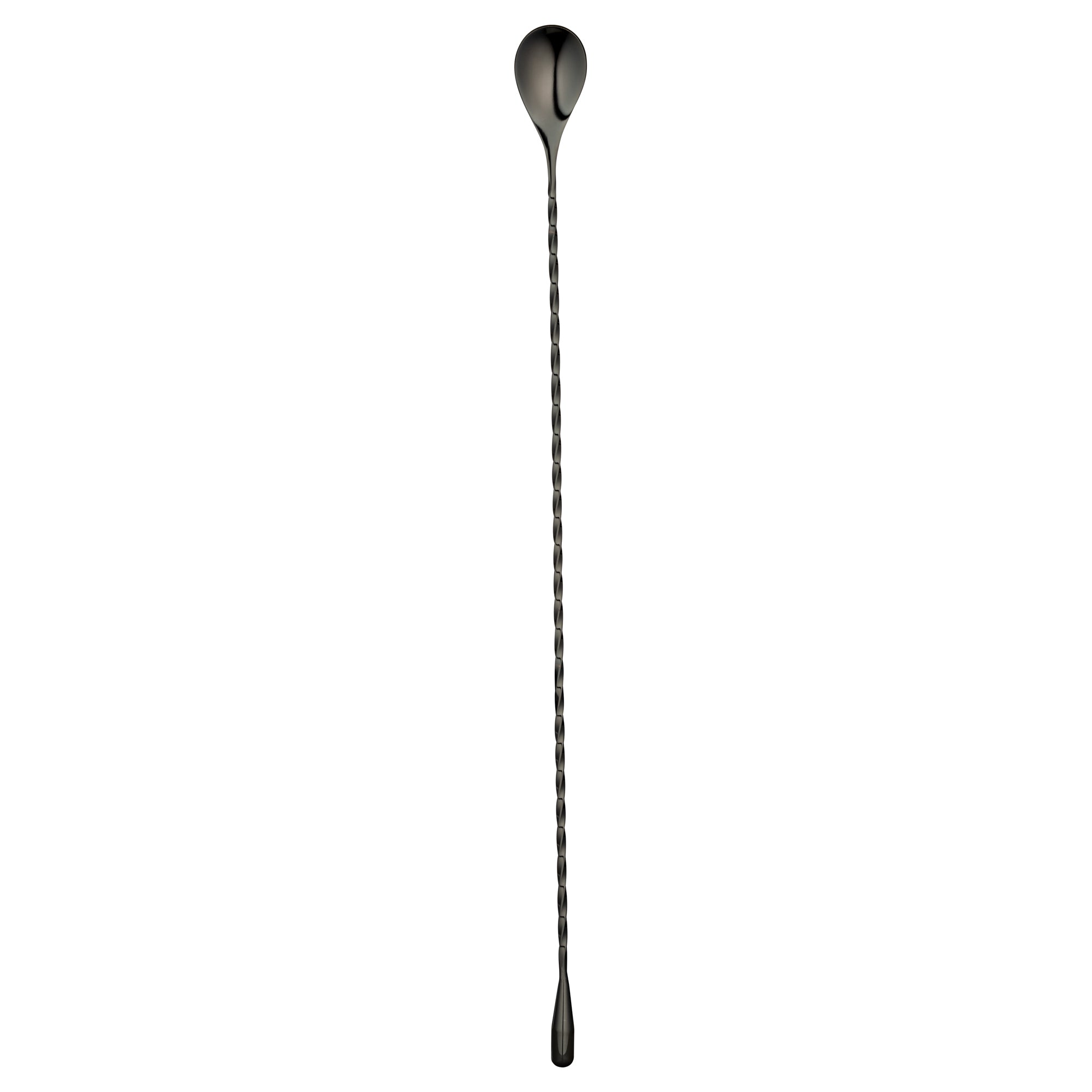 restaurantware Bar Lux Black-Plated Stainless Steel Belicoso Barspoon - 16" - 1 count box