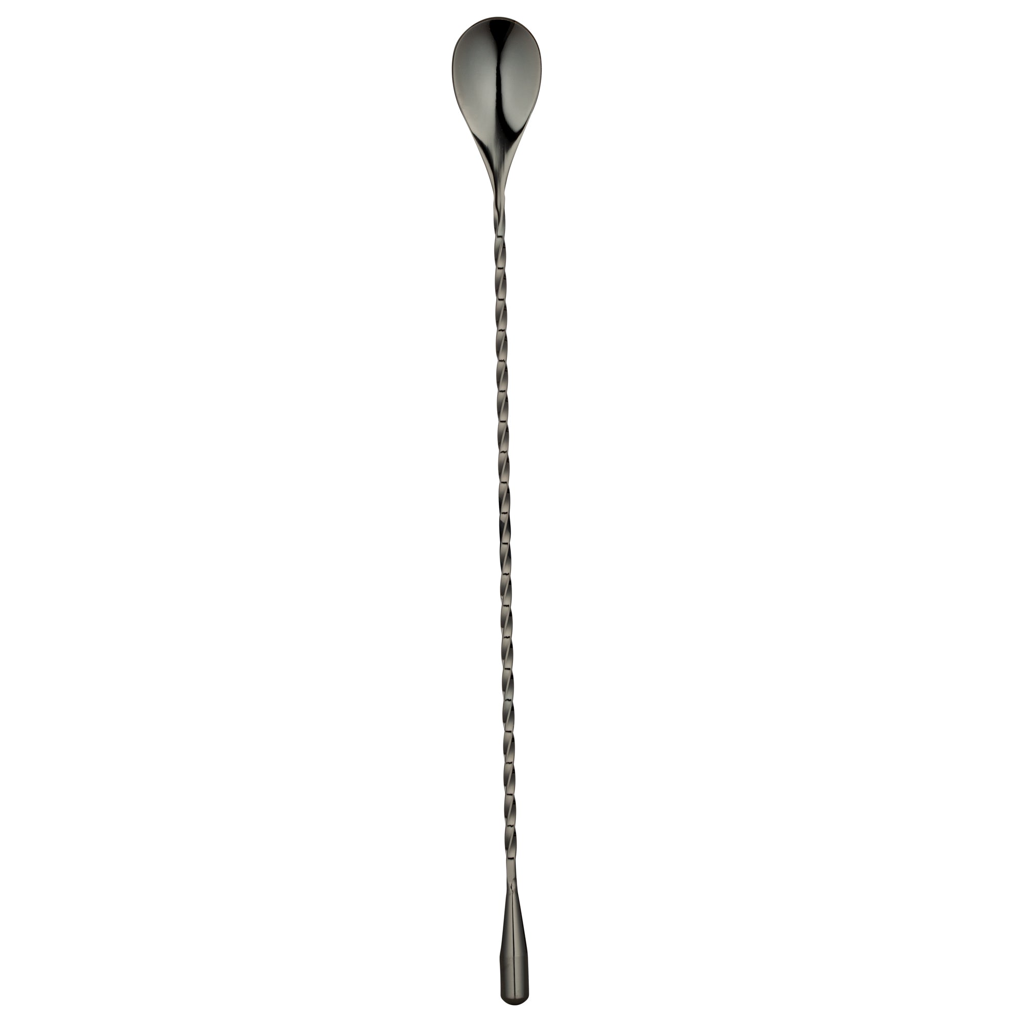 restaurantware Bar Lux Black-Plated Stainless Steel Belicoso Barspoon - 12" - 1 count box