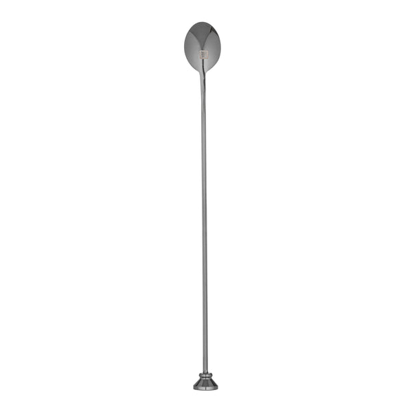 Restaurantware Bar Lux Black-Plated Stainless Steel Muddler Barspoon - 12" X 1 1/4" X 3/4" - 1 Count Box