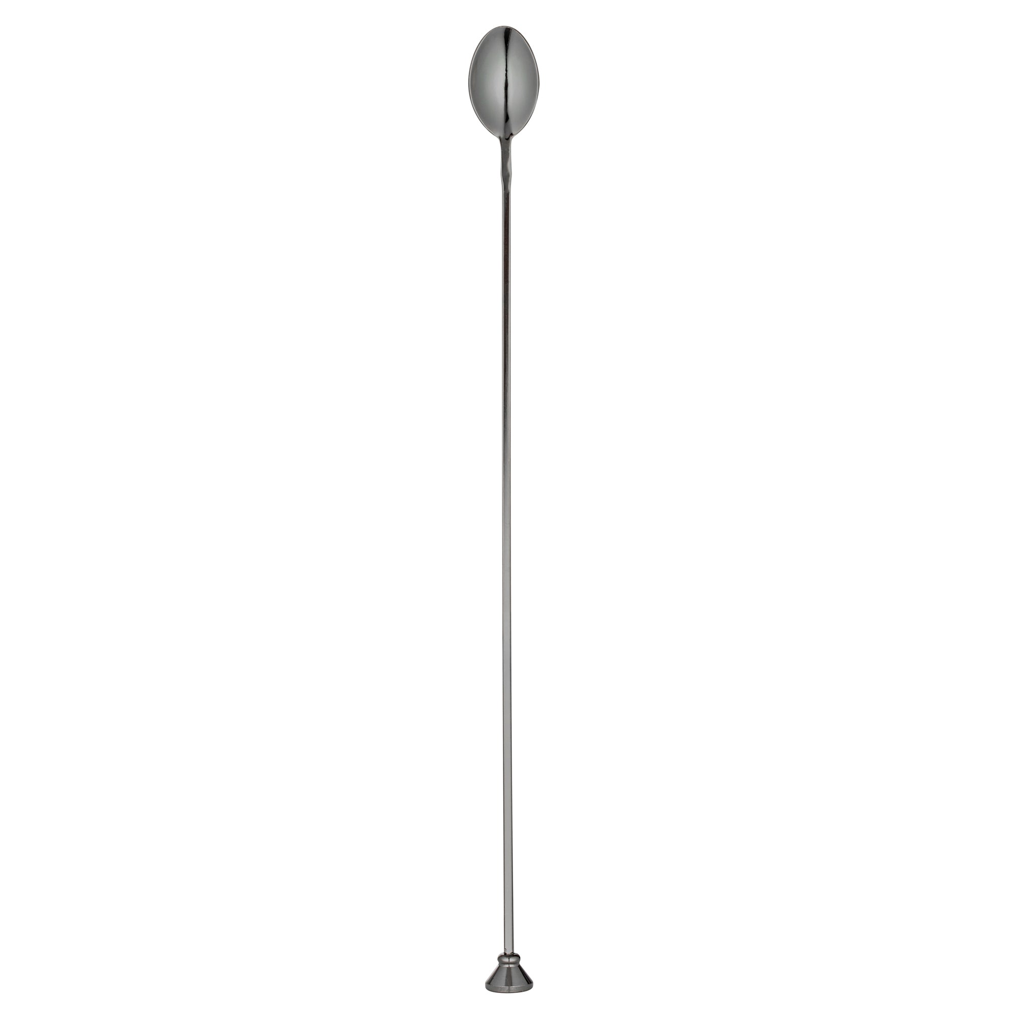 restaurantware Bar Lux Black-Plated Stainless Steel Muddler Barspoon - 16" x 1 1/4" x 3/4" - 1 count box