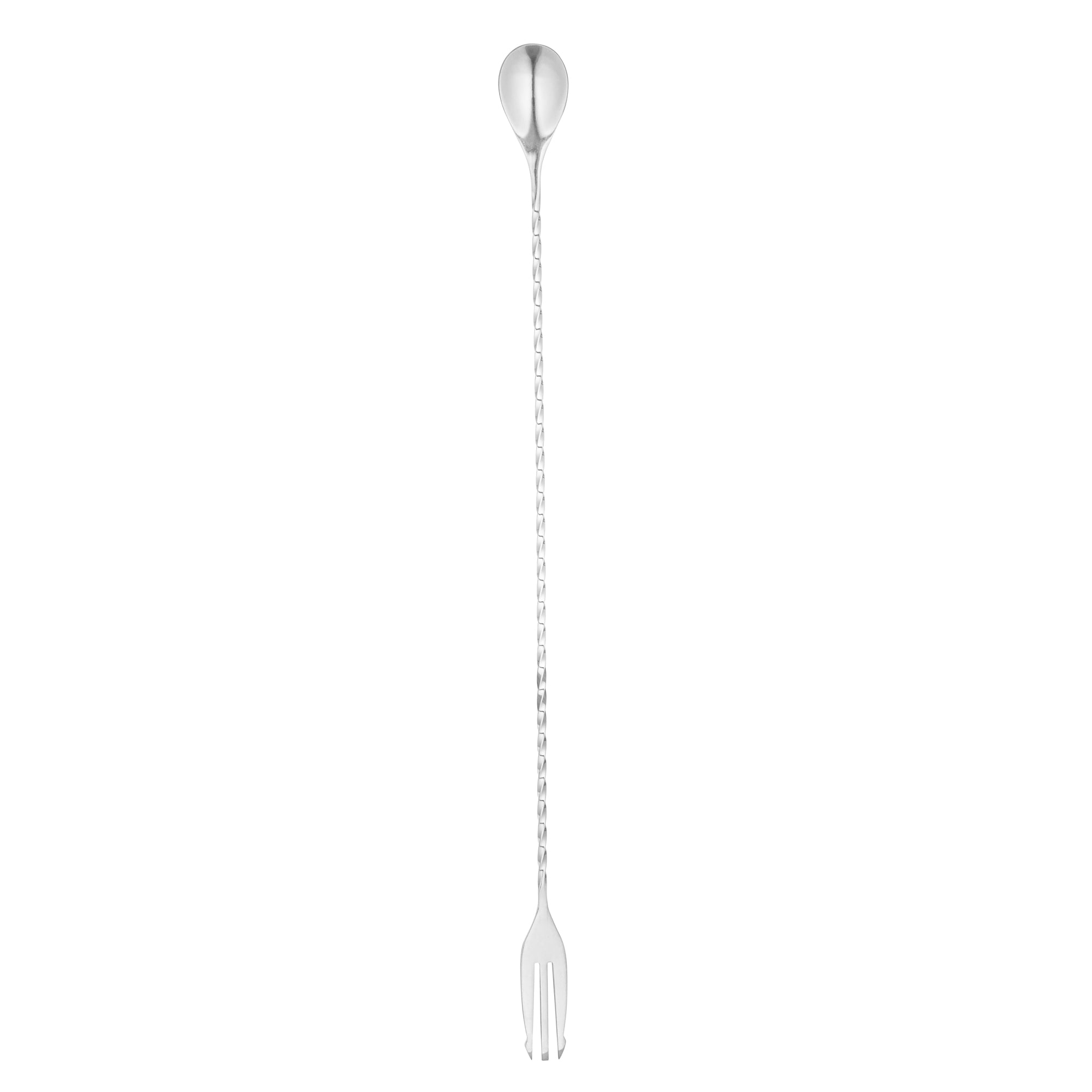 restaurantware Bar Lux Black-Plated Stainless Steel Trident Barspoon - 16" - 1 count box
