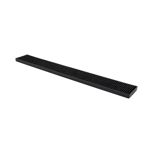 Restaurantware Bar Lux Black Rubber Bar Mat - Non-Slip - 23 1/2" X 3" X 1/2" - 1 Count Box