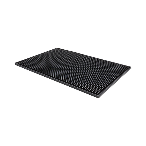 Restaurantware Bar Lux Black Rubber Service Bar Spill Mat - Non-Slip - 17 3/4" X 11 3/4" - 1 Count Box